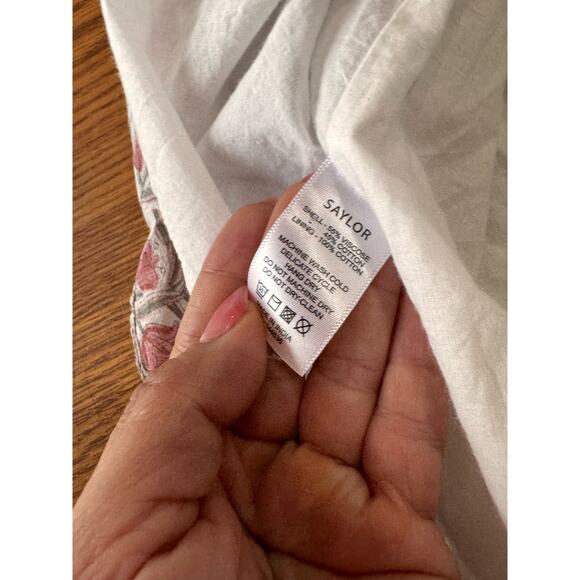 SAYLOR pink tiered midi Women's Aaryn  Dress size M - Picture 12 of 13